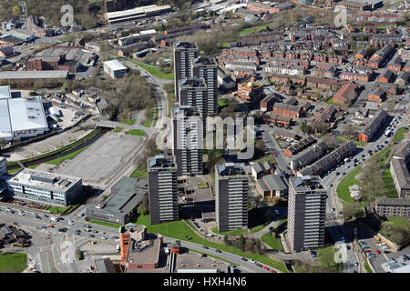 aerial view of Rochdale town centre, UK Stock Photo