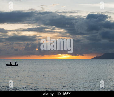 Sonnenuntergang vor Mahé, Seychelles, Indischer Ozean Stock Photo