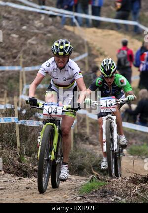 IRINA KALENTIEVA UCI MOUNTAIN BIKE WORLD CUP DALBY FOREST YORKSHIRE ENGLAND 25 April 2010 Stock Photo