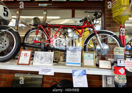A vintage motorcycle at a museum in the UK Stock Photo
