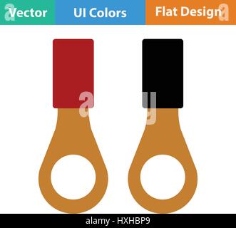 Connection terminal ring icon. Flat design. Vector illustration. Stock Vector