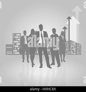 group of business men over city background Stock Photo