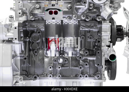 Modern car engine cross section Stock Photo