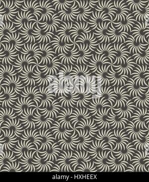 Seamless pattern. Vector abstract background. Modern stylish texture. Regularly repeating simple geometrical ornament with arcs and flowers Stock Vector