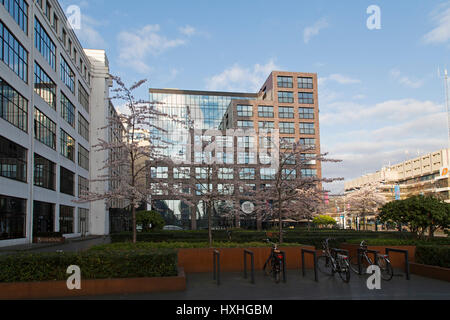 The Inntels Hotel Art Eindhoven at the Lichttoren Building (Light Tower) in Eindhoven, the Netherlands. The former Philips factory has been converted  Stock Photo