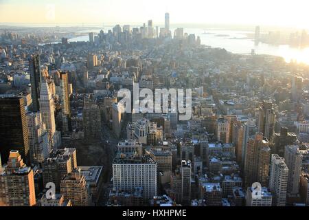 View of the top of the Empire State Building from the viewing platform Stock Photo