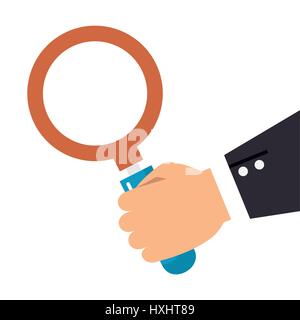 hand human with magnifying glass Stock Vector