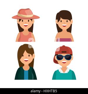 family vacations avatars icon Stock Vector