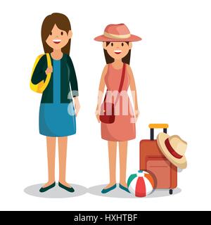 family vacations avatars icon Stock Vector