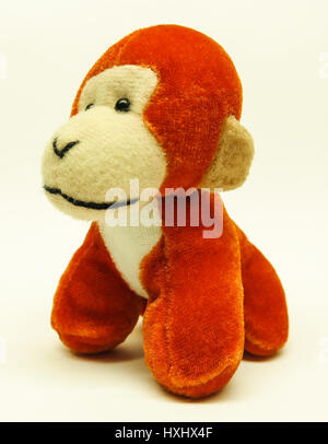 isolated object soft toy monkey on a white background Stock Photo