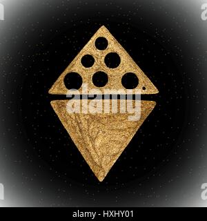 Gold Hand Paint Ethnic Decoration. Abstract Vector Illustration. Stock Vector