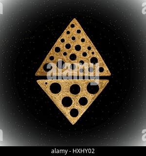 Gold Hand Paint Ethnic Decoration. Abstract Vector Illustration. Stock Vector