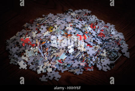 The latest '1 piece short' jigsaw puzzle before throwing in the bin... Stock Photo