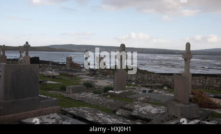 Celtic graveyard. Celtic graveyard in the West of Ireland. Stock Photo