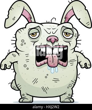 A cartoon illustration of an ugly bunny looking crazy Stock Vector Art ...