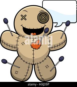 A cartoon illustration of a voodoo doll talking Stock Vector Image ...