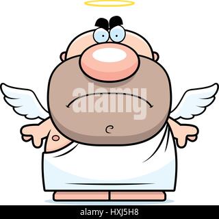 A cartoon illustration of an angel with an angry expression. Stock Vector