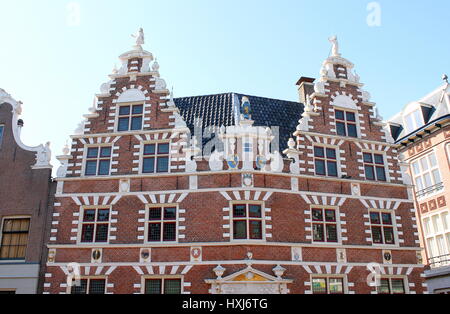 Monumental Statenlogement (1622), former hotel & city hall (until 1977) in Hoorn, Noord-Holland, Netherlands. Renowned for double crow stepped gables