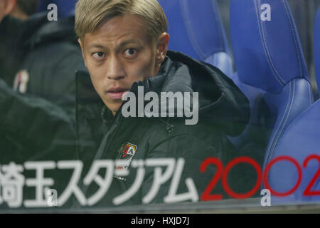 Keisuke Honda (JPN), MARCH 28, 2017 - Football / Soccer : Keisuke Honda of Japan looks on piror to the 2018 FIFA World Cup Russia & AFC Asian Cup UAE 2019 Preliminary Joint Final Qualification Round match between Japan and Thailand at Saitama Stadium 2002 in Saitama, Japan (Photo by AFLO) Stock Photo