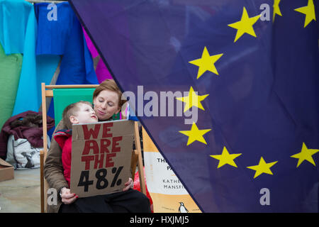 London, UK. 29th March 2017. Pro EU and and anti Brexit protest in whithall on the article 50 is triggered. Credit: Thabo Jaiyesimi/Alamy Live News