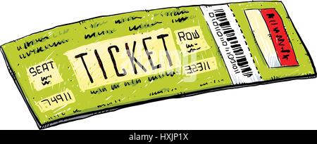 A cartoon ticket with barcode Stock Vector