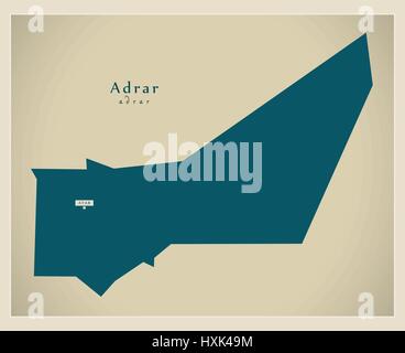 Modern Map - Adrar MR Stock Vector