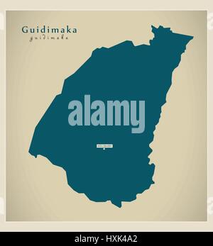 Modern Map - Guidimaka MR Stock Vector