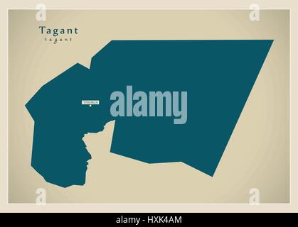 Modern Map - Tagant MR Stock Vector