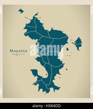 Vector Map Of Mayotte Country Map With Division Cities And Capital Vector Map Of Mayotte Country Map With Division Cities And Capital