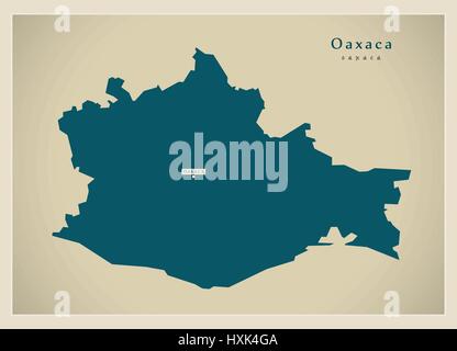 Oaxaca, MX, Mexico map. Just a simple border map. Shape of the region ...