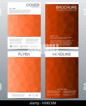Vector brochure template, flyer, cover magazine in A4 size. Business abstract background with triangles. Stock Vector