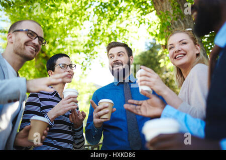 Having coffee break with colleagues Stock Photo