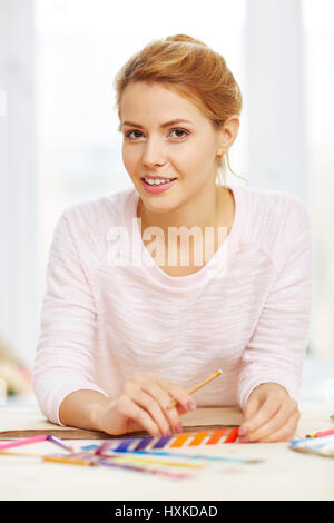 Working on new collection of clothes Stock Photo