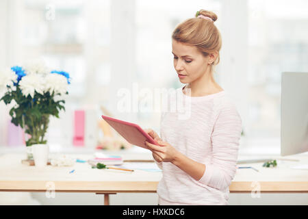 Working process in floral design studio Stock Photo