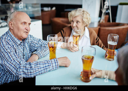 Long-awaited gathering with friends Stock Photo