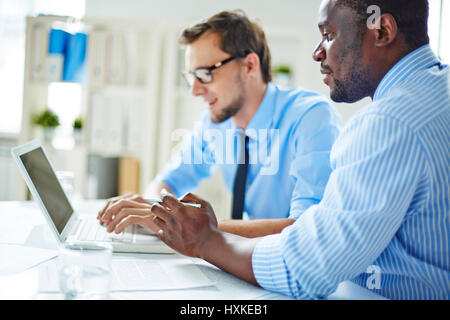 Having meeting in spacious boardroom Stock Photo