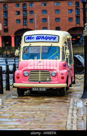 Ice cream van at Albert Dock Liverpool Stock Photo