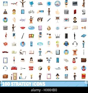 100 strategy icons set, cartoon style Stock Vector Image & Art - Alamy