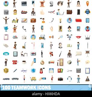 100 teamwork icons set, cartoon style Stock Vector Image & Art - Alamy