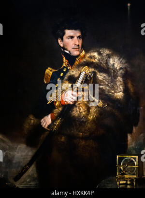 Commander James Clark Ross (1800-1862), portrait by John Robert Wildman, oil on canvas, 1834. Sir James Clark Ross was a naval officer and explorer, who visited both the Arctic and Antarctic and is heralded as the discoverer of the North Pole. Stock Photo