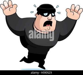 A cartoon burglar running in a panic. Stock Vector