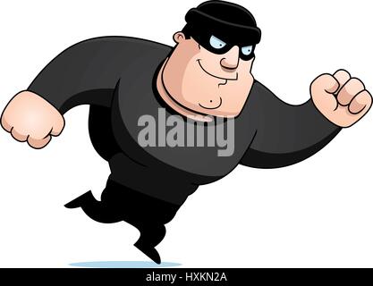 A cartoon burglar running. Stock Vector