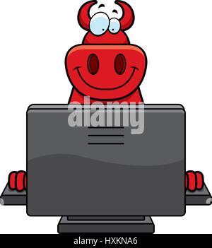 Devil Using Computer Animated A cartoon illustration of a devil using a computer Stock Vector Image ...