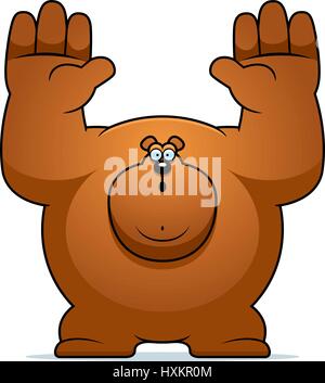 A cartoon illustration of a bear surrendering. Stock Vector