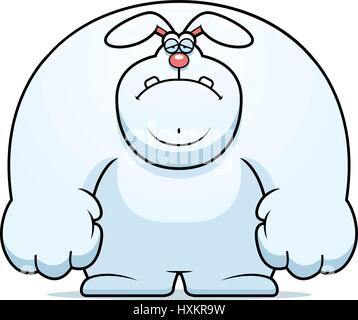 A cartoon illustration of a rabbit looking sad. Stock Vector