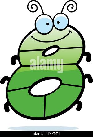 A cartoon illustration of the number eight with an insect theme. Stock Vector