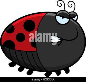 A cartoon illustration of a ladybug with an angry expression Stock ...