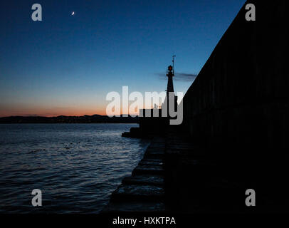 Ogden Point at sunset, Victoria, British Columbia, Canada Stock Photo