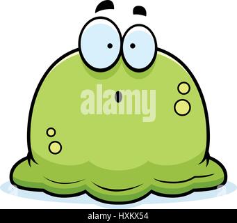 A cartoon illustration of a booger looking surprised. Stock Vector