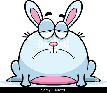 A cartoon illustration of a rabbit looking depressed. Stock Vector